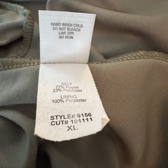 Dress Barn Olive Green Front Layered Sleeveless Top - Size XL - Picture 8 of 8